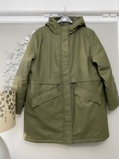 Tu Woman Olive Green Waterproof Hooded Coat Quilted Lining UK 18(20)BNWOT Ch 50”