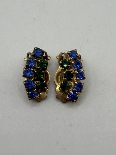 Vintage blue green - blue, rhinestone