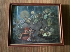 Vintage Framed Dufex Foil Art Print The Barbecue Janet & Anne Grahame Johnstone