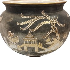 Bishop & Stonier Asian Oriental Themed Decorative Ceramic Goldfish Bowl Vase