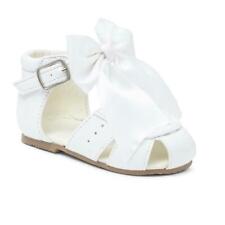 BABY GIRL WHITE PATENT BOW SANDALS OCCASION SPANISH PARTY SHOES INFANT GIRLS 2-8