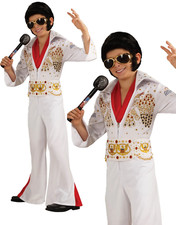 Deluxe Elvis Costume Boys Elvis 50s Fancy Dress King Of Rock N Roll