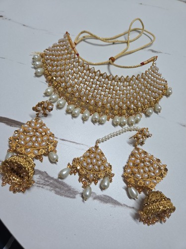 Kundan necklace with earing - kundan,