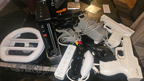 Nintendo wii black - black, console