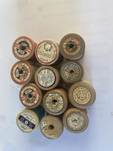 Vintage wooden cotton reels - wooden,