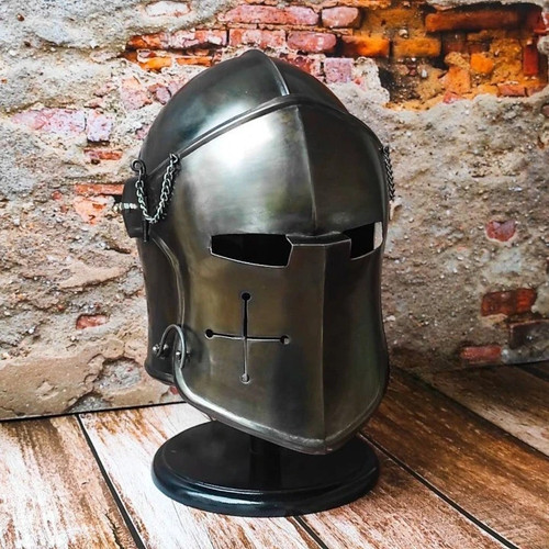 Medieval barbute helmet - barbute, –