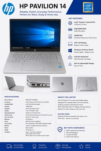 Pavilion 14in pentium - hp, 14
