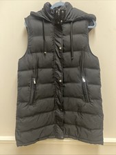 ZARA Black Padded Hooded Gilet Uk L Large Body Warmer Town Country Winter