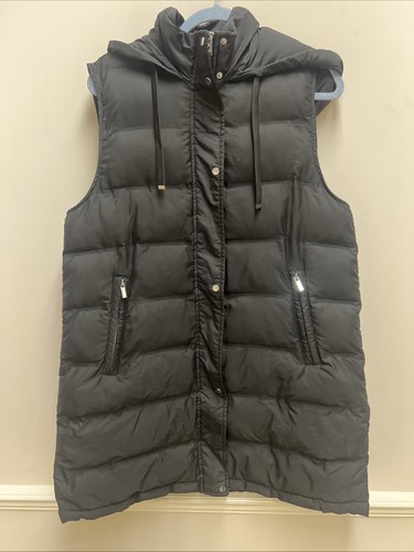 Zara black padded hooded - black, gilet