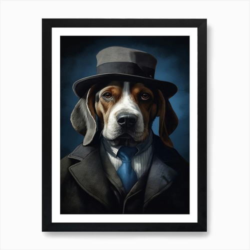 Gangster dog beagle art - 2,