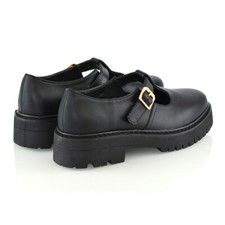 Womens Work Pumps Mary Jane Ladies Chunky Heel Geek T-Bar Loafers Shoes Size 3-8