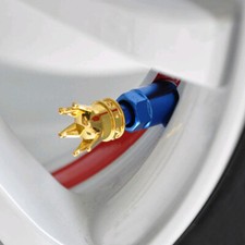 4Pcs Gold Crown Car Tire Air