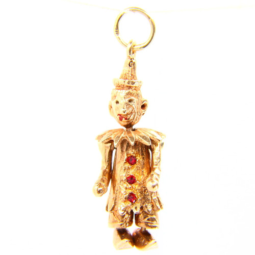 Vintage 9ct articulated clown - vintage,