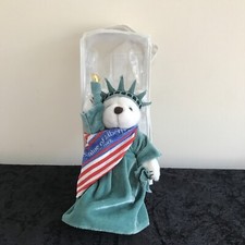 THE STATUE OF LIBERTY JOINTED BEAR IN ORIGINAL CARRY BAG 1999 8” Tall New York