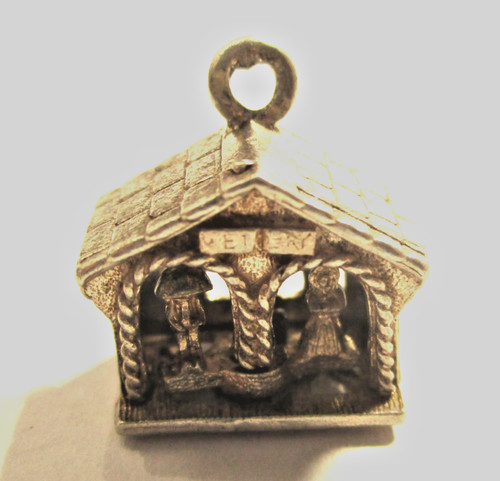 Silver vintage charm bracelet - silver,