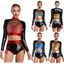 Women Metallic Shiny 2 Piece