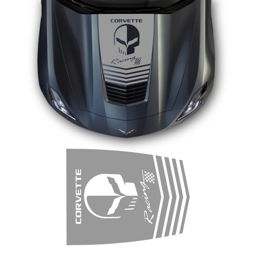 Skull racing hood decals - skull,
