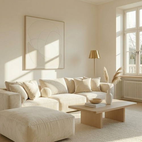 Alan chaise beige sofa - beige, velvet