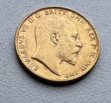 1906 King Edward VII London Full Sovereign Gold Coin 22ct 7.98g