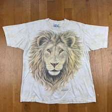 Vintage Liquid Blue 1994 Single Stitch All Over Print Lion T Shirt Size XL