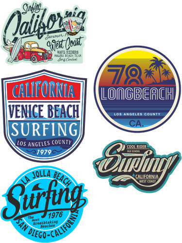 Surf decal sticker beach - decal,