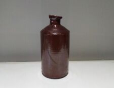 Vintage Stoneware Brown Bottle 18cm Tall