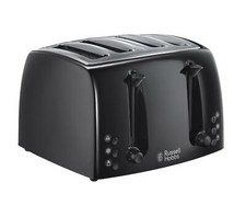 Russell Hobbs 4 Slice Toaster Black with 2 Slice Operation - Textures 21651