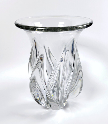 Vintage crystal glass vase - glass,