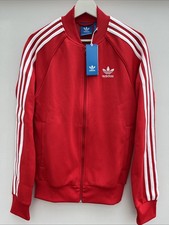 Adidas Originals Superstar Track Jacket Red Full Zip Top Mens Small S BNWT