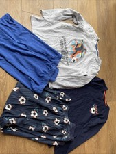 2 Pairs Of Boys Football Themed Pyjamas From Primark Age 9-10 Years
