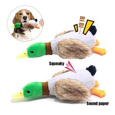 Pet Dog Puppy Mallard Duck Squeaker Sound Play Chew Soft Toy Durable Gift UK*