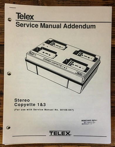 Telex copyette stereo 44564 - copyette,