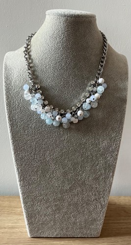 Statement silver tone necklace - statement,