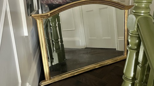 Over the mantel mirror gold - mantel,