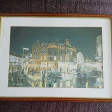 Collectible The Guinness Clock Print Street Scene signed Johne Makin march 93
