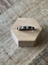 Ladies 9ct Gold Sapphire & CZ set dress ring 1.6g total weight Size O