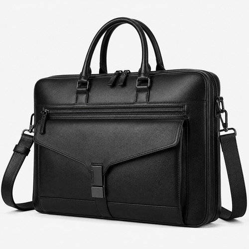 Leather office briefcase - office,