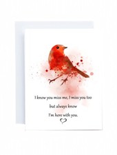 Robin bereavement card,Robin sympathy card, robin memory of a loved one 5x7 card