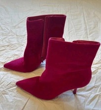 Pink Suede Ankle Boots Size 8