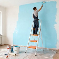 New Folding 4 Step Ladder Safety Non Slip Mat Tread Small Stool Ladders Home DIY