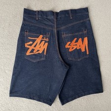⭐️Premium Stüssy Orange Embroidered Jorts Shorts Size W35