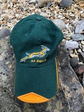 Men’s Green And Gold South Africa Rugby Cap Adjustable Excellent Condition