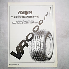 Avon Performance Tyre  Auto Advert Vintage Motor Sport 1986 Man Cave