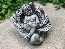 Cement angel ornament Garden angel statue Stone angel figure Outdoor angel