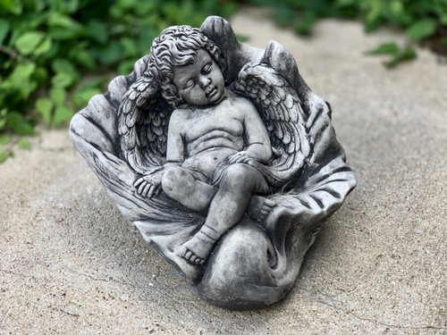 Cement angel ornament garden - cement,