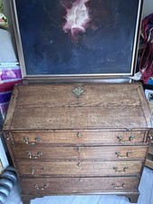 Antique oak writing bureau - oak,