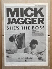 MICK JAGGER SHE'S THE ONE POSTER SIZED original music press advert from 1985 - p