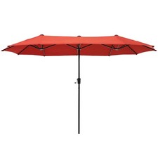 PHI VILLA 13FT Outdoor Patio Double Sided Umbrella Parasol Twin Large Crank BBQ