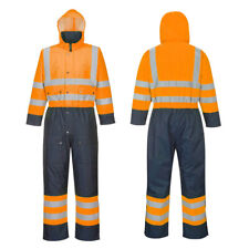 Hi-Vis Orange Winter Coverall Thermal Lined Insulated Safety Workwear - PORTWEST