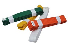 Kids Adults Martial arts Taekwondo Yellow Orange White Karate Belts 215 to 265cm